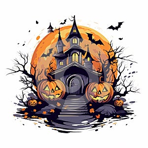 Halloween Pumpkin Forest Background