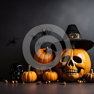 Halloween Pumpkin Forest Background