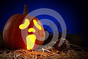 Halloween Pumpkin in a form of scream mask