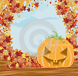 Halloween pumpkin frame