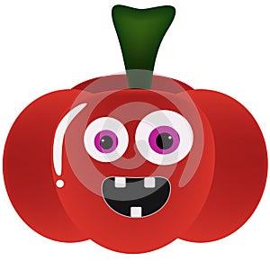 Halloween pumpkin or ghost pumpkin. Spider web.