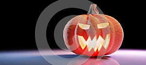 Halloween pumpkin glowing. Jack-o`-lantern