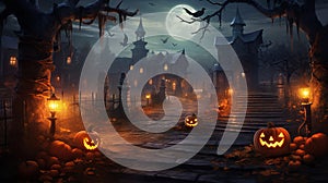 Halloween pumpkin on a gray background symbol