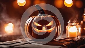 halloween pumpkin A Halloween pumpkin with a flamy glow, showing the power and danger of fire