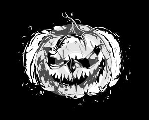 Halloween Pumpkin head monster.Vector illustration