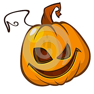 Halloween Pumpkin head on white. Scary Jack. Vector illustration
