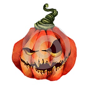 Halloween pumpkin. holiday, fear, horror, nightmare. Illustration.