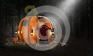 Halloween Pumpkin House, Fantasy, Storybook