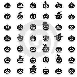 Halloween pumpkin 42 icons set