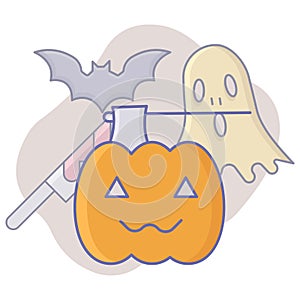 Halloween pumpkin Isolated Vector icon which can easily modify or edit