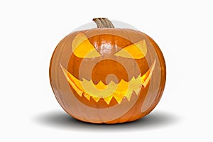 Halloween pumpkin isolated on white photo