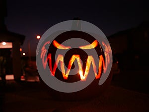 Halloween Pumpkin Jack O Lantern at night