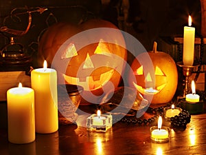 Halloween pumpkin lantern.