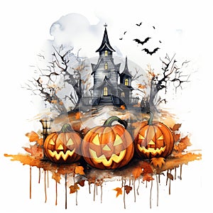 Halloween Pumpkin Moon Illustration Background