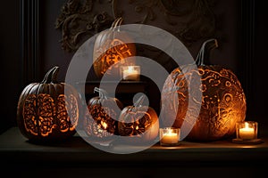 Enchanted Autumn Evening: A Radiant Jack-o'-Lantern Aglow in the Heart of Halloween Magic