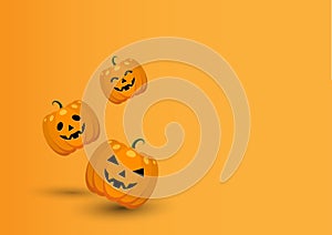 Halloween pumpkin On orange background