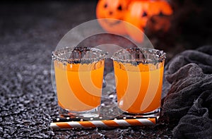 Halloween pumpkin orange cocktails