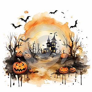 Halloween Pumpkin Painting Background