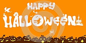 halloween pumpkin poster with lettering vector new