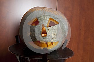 Halloween pumpkin in a reception hall