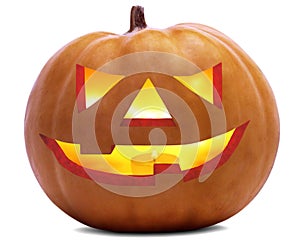 Halloween Pumpkin Scary Face is isolated over white and transparent background (Optional PNG file).