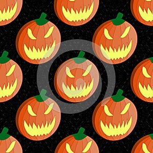 Halloween pumpkin seamless vector pattern background wallpaper