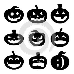 Halloween pumpkin silhouettes