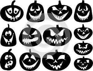 Halloween pumpkin silhouettes