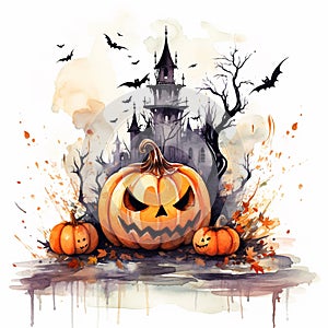 Halloween Pumpkin Spiderwebs Background
