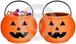 Halloween Pumpkin Trick-or-Treat Candy Bucket