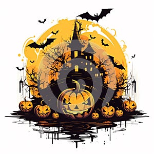 Halloween Pumpkin Trimming Illustration Background