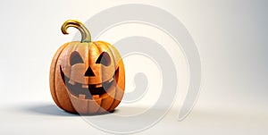 halloween pumpkin white background blank space, ai generative