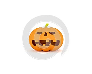 Halloween pumpkin on white background