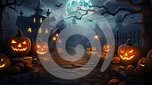 Halloween pumpkin at wood background october holiday pumpkins family