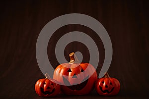 Halloween pumpkin on wooden background