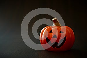 Halloween pumpkin on wooden background