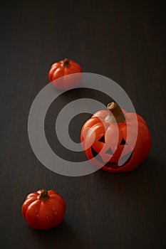 Halloween pumpkin on wooden background