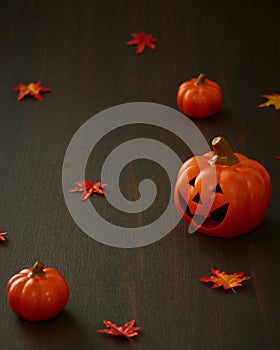 Halloween pumpkin on wooden background