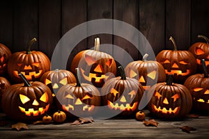 Halloween pumpkins background