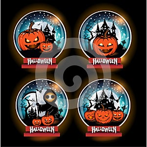 Halloween pumpkins, Background Halloween, Vector illustration