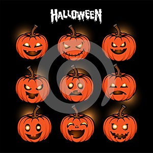 Halloween pumpkins, Background Halloween, Vector illustration