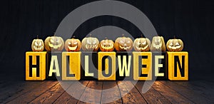 Halloween Pumpkins Background with text