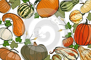 halloween pumpkins background vector illustration