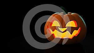 Halloween Pumpkins on a black background CGI 3D