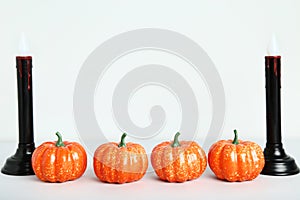 Halloween pumpkins with candles