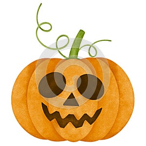 Halloween pumpkins cartoon watercolor illustration