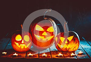 Halloween pumpkins head jack lantern