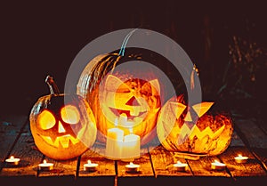 Halloween pumpkins head jack lantern