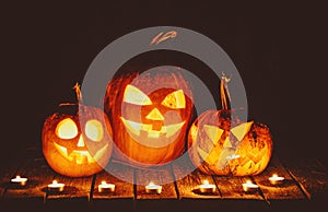 Halloween pumpkins head jack lantern