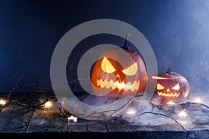 Halloween pumpkins head jack o lantern